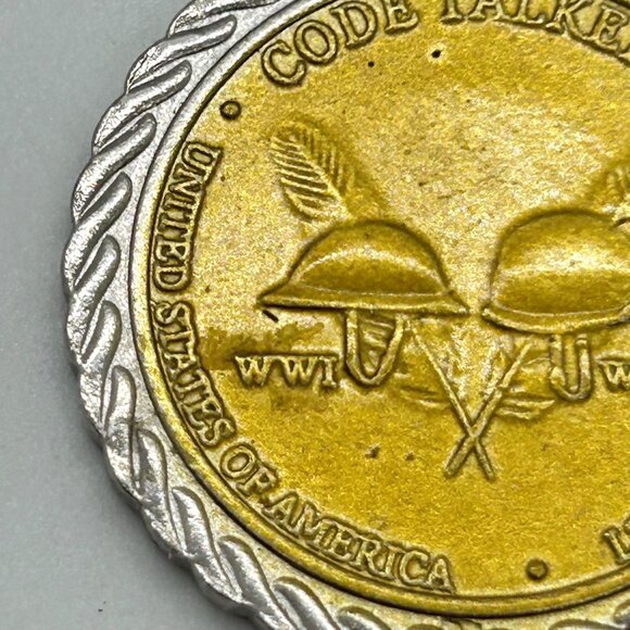 2016 Remember Native Americans Sacagawea Code Talkers Coin Pendant Necklace Gold - Picture 9 of 15
